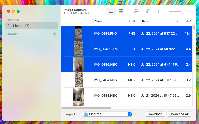 Image Capture - Blue